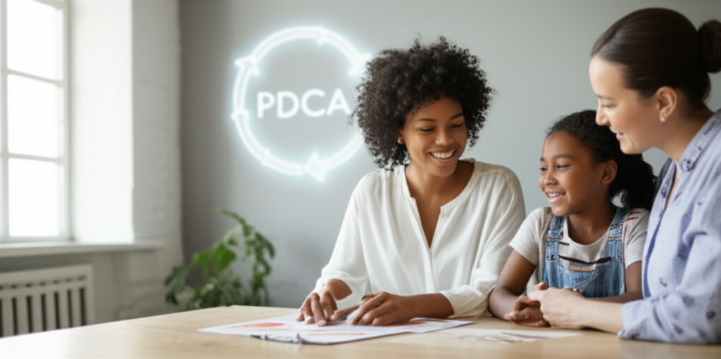 個別支援計画ができるまでの流れ（PDCAサイクル）